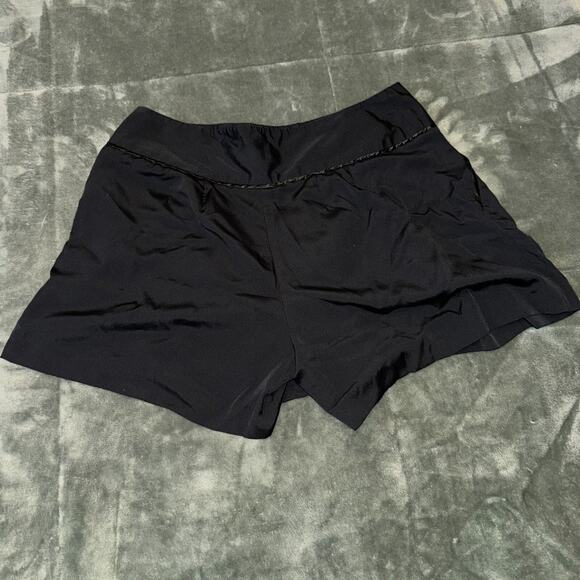 Elle Shorts Women's 8 Black Pleated Side Zip Pockets Casual Y2K Skort Mini - Picture 6 of 7